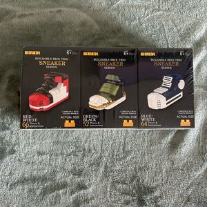 Micro Brix Buildable Building Interlocking Bricks Trio Sneaker Series 3pk